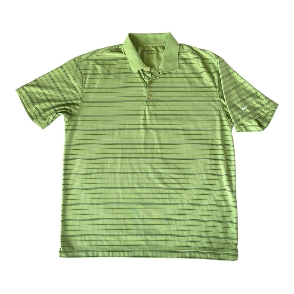 Nike Golf Dri-Fit Polo Shirt Green Stripe Men’s XL - Picture 2 of 6